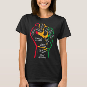 Inspirerende zwarte leiders Power Fist Hand Black T-shirt