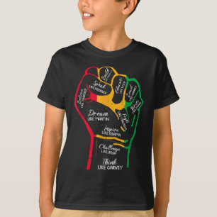 Inspirerende zwarte leiders Power Fist Hand Black T-shirt