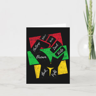 Inspirerende zwarte leiders Power Hand Fist Black Kaart