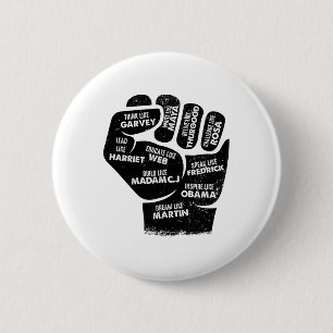 Inspirerende zwarte leiders vuisten - Black Histor Ronde Button 5,7 Cm