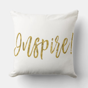 Inspirez le coussin de feuille d'or de Faux