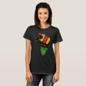 Inspiring Black Leaders Power Fist Hand Black Hist T-shirt (Voorkant volledig)