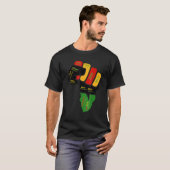 Inspiring Black Leaders Power Fist Hand Black Hist T-shirt (Voorkant volledig)