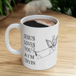Inspiring funny design Jesus loves you and I try Mok