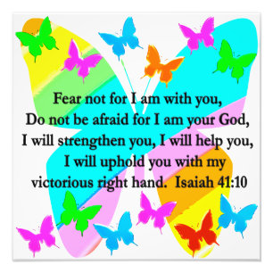 INSPIRING ISAIAH 41:10 BIBLIOTHEEK ZEER ONTWERP FOTO AFDRUK