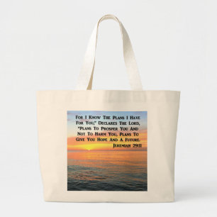 INSPIRING JEREMIAH 29:11 SUNRISE GROTE TOTE BAG