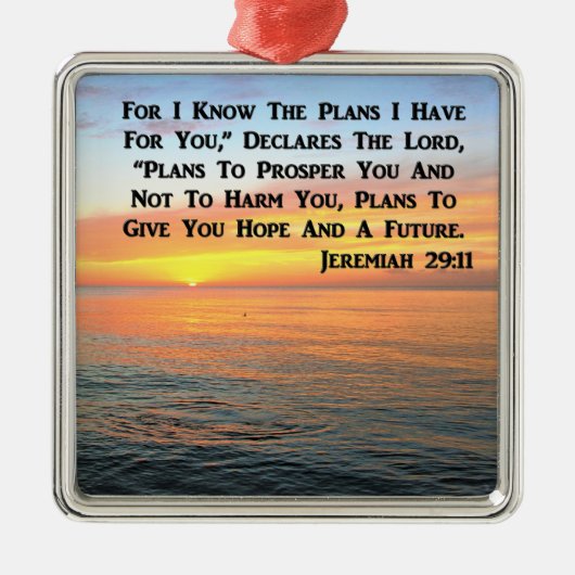 INSPIRING JEREMIAH 29:11 SUNRISE METALEN ORNAMENT (Voorkant)