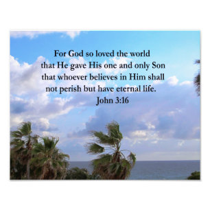 INSPIRING JOHN 3:16 FOTO AFDRUK