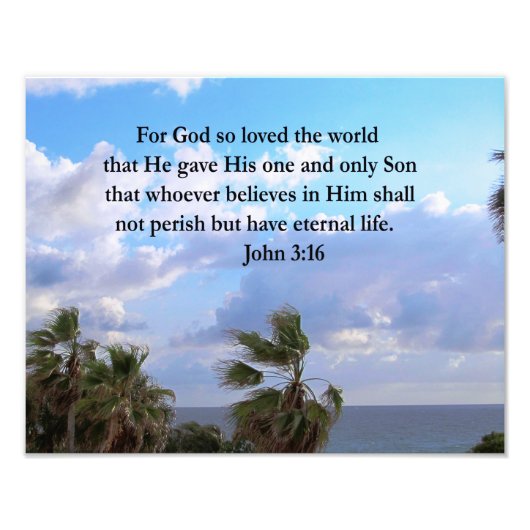 INSPIRING JOHN 3:16 FOTO AFDRUK (Voorkant)