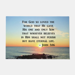 INSPIRING JOHN 3:16 SUNRISE FOTO DESIGN DEURMAT