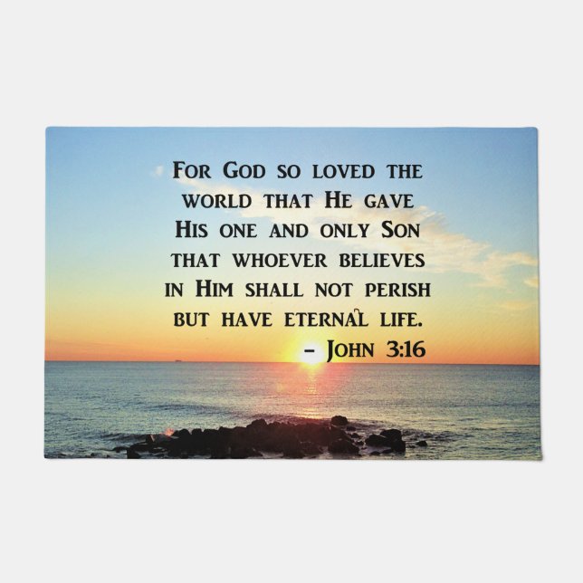 INSPIRING JOHN 3:16 SUNRISE FOTO DESIGN DEURMAT (Voorkant)