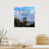 INSPIRING MATTHEW 11:28 SCRIPTURE ONTWERP POSTER (Keuken)