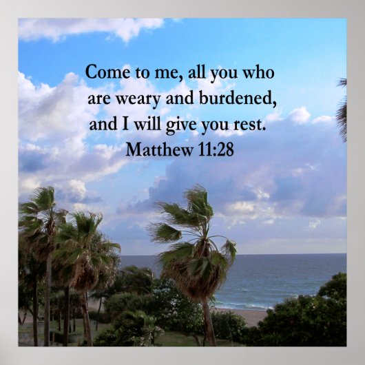 INSPIRING MATTHEW 11:28 SCRIPTURE ONTWERP POSTER (Voorkant)