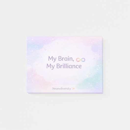 Inspiring Neurodivergent Affirmation Soft Pastel  Post-it® Notes (Voorkant)