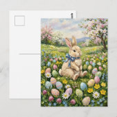 Inspiring Spring Easter Eggs And Bunny Briefkaart (Voorkant / Achterkant)