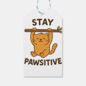  Inspiring "Stay pawsitive" Quote Print Cadeaulabel (Achterkant)