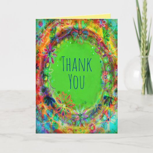 Inspirivity Dank u  bloemengroene BoHo Bedankkaart (Voorkant)