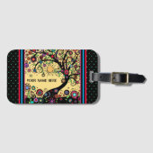  Inspirivity Fun Floral Tree Gepersonaliseerd Bagagelabel (Voorkant (horizontaal))