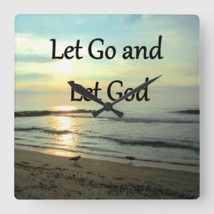 INSPIRLAAT LATEN GAAN EN GOD FOTO LATEN TOEKOMEN VIERKANTE KLOK