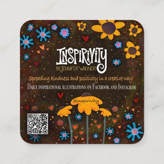 Inspiron Kindness-kaarten Vierkante Visitekaartje (Achterkant)