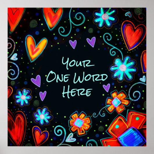 Inspiron "personaliseer het" ÉÉN WORD-Poster Poster (Voorkant)