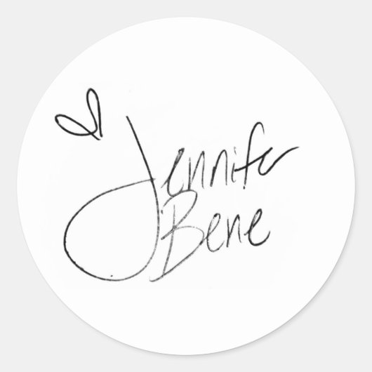 Insta-handtekening van Jennifer Bene Ronde Sticker (Voorkant)