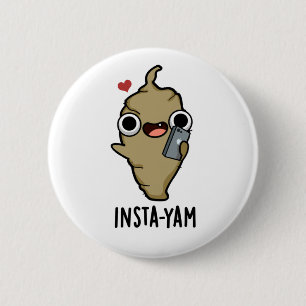 Insta-yam Grappige Sociale Media Veggie Pun Ronde Button 5,7 Cm
