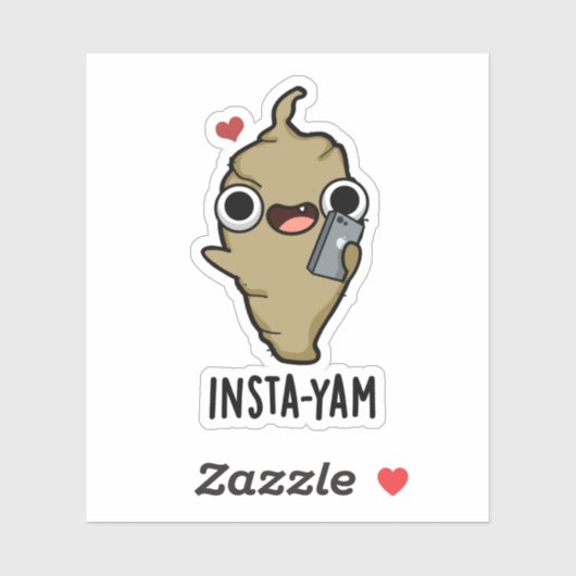 Insta-yam Grappige Sociale Media Veggie Pun Sticker (Vel)