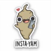 Insta-yam Grappige Sociale Media Veggie Pun Sticker (Voorkant)
