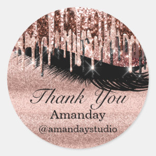 Instag Eyelashes Extension Makeup Roos Blush Drive Ronde Sticker
