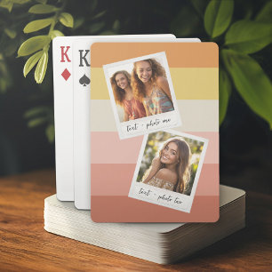 Instagram 2 Fotocollage Kleurrijke Koraalstrepen Pokerkaarten