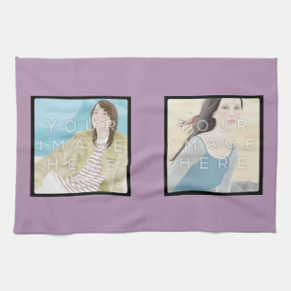 Instagram 2-Photo Custom Violet Kitchen Towel Theedoek