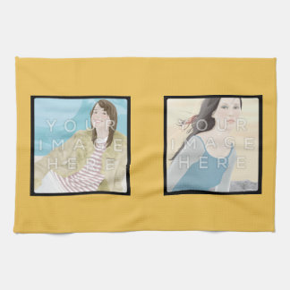 Instagram 2-Photo Custom Yellow Kitchen Towel Theedoek