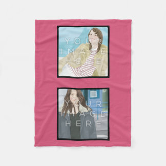 Instagram 2-Photo Pink Custom Fleece Blanket Deken