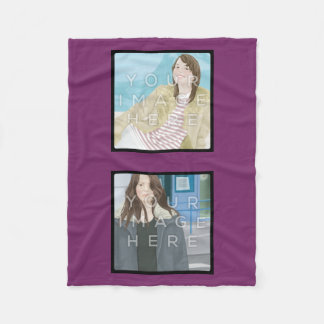 Instagram 2-Photo Violet Custom Fleece Blanket Deken