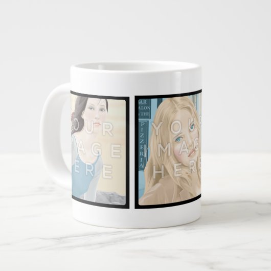 Instagram 3-Photo Personnalisé Jumbo Mug (Devant gauche)
