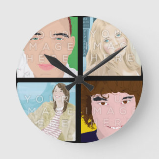 Instagram 4 Foto - Aangepaste wandklok rond Ronde Klok