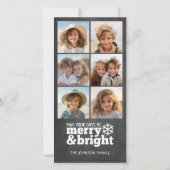 Instagram Chalkboard 6 Foto Collage Feestdagenkaart (Voorkant)