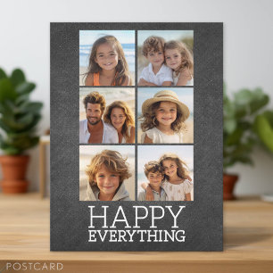 Instagram Collage met 6 foto's op schoolbord Feestdagenkaart