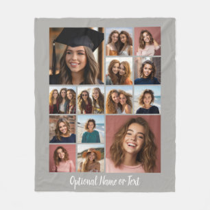 Instagram Collage - Tot 14 foto's KUNNEN KLEUR BEW Fleece Deken