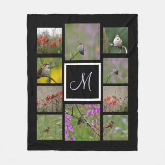 Instagram collage uw afbeeldingen aangepaste monog fleece deken