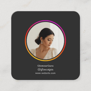 Instagram donker thema QR-code 1 foto sociale medi Vierkante Visitekaartje