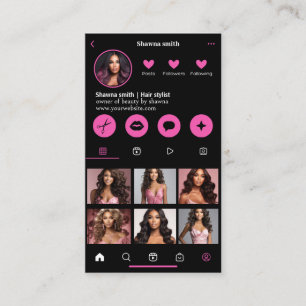 Instagram donker thema QR code 7 foto sociale medi Visitekaartje