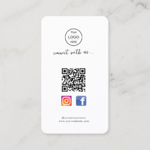 Instagram Facebook QR-code Roze visitekaartje fo