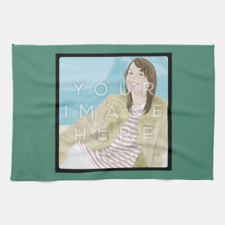 Instagram Foto Aangepaste groene keukenhanddoek