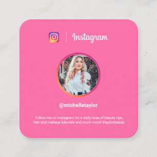 Instagram foto trendy social media modern fuchsia contactkaartje