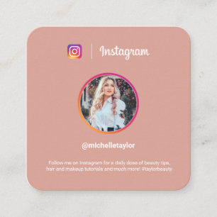 Instagram foto trendy social media modern roze contactkaartje