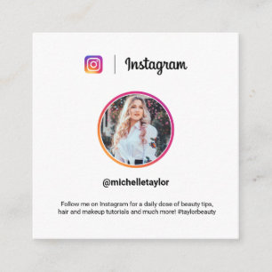 Instagram foto trendy social media modern wit contactkaartje