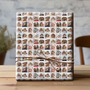 Instagram fotocollage - 16 foto's kunnen kleur bew cadeaupapier