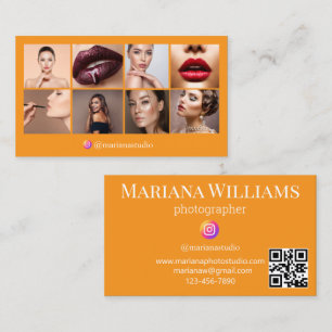 instagram fotograaf 8 foto's qr code oranje visitekaartje